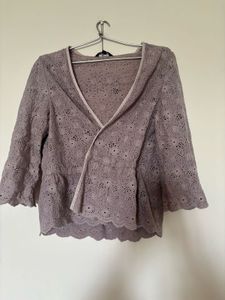 Chic Lace Wrap Peplum Top