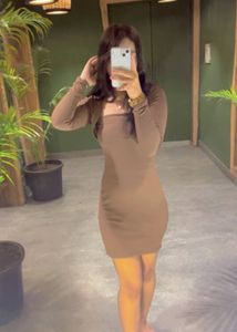 Brown Bodycon Mini Dress