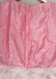 Stylish Western Korean Asian Dress Pink &amp; Nude Colour