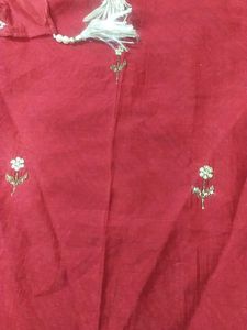 Stunning Red Embroidered Kurta Set