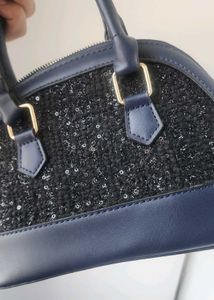 Chic Navy &amp; Black Sparkle Dome Bag