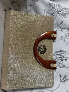 Gold Glitter Evening Hand Bag