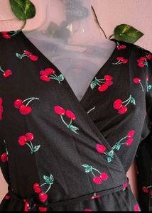 Cherry Print Wrap dress 🎀