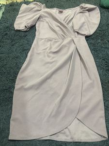 Lilac Puff Sleeve Mini Dress