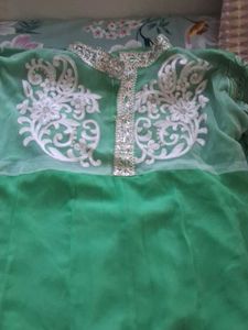 Green Embroidered Kurta Set