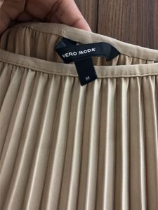 Pleated satin skirt