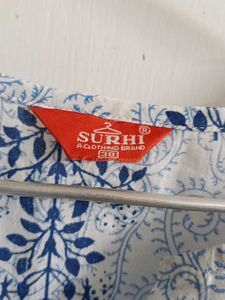 Blue &amp; White Block Print Kurta
