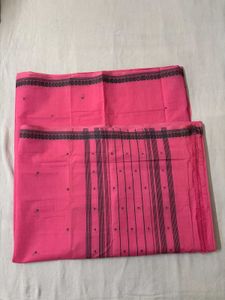 🆕Pink Saree with Grey Border