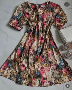 Bohemian Floral Print Midi Dress