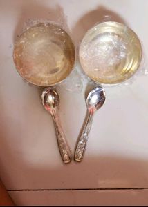 Silver Bowl &amp; Spoon Set (New)