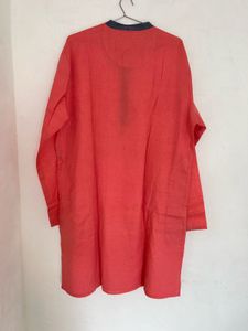 Ode by House of Pataudi Coral Pink Kurta XL