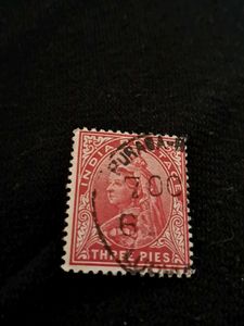 1890s British lIndia Queen Victoria 3 Pies stamp