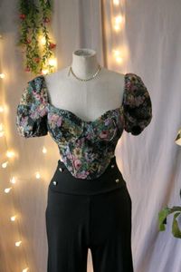 Floral Print Corset Top