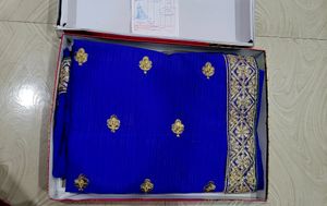 दर्जेदार Party Wear Embroidery Saree &amp; BLOUSE PIC