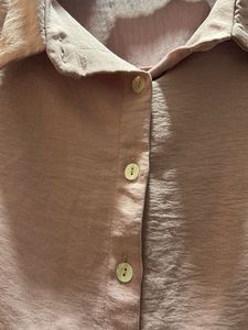AND Stylish Pink Oversized Button-Up Top