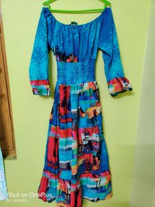 Multicolor Cotton Long Length Dress