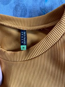 Mustard Yellow Ribbed Sleeveless Top