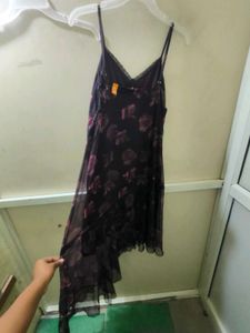 Zudio Floral Mesh Asymmetric Slip