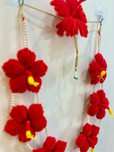 Red Floral hibiscus Garland mala