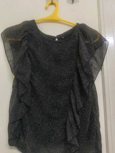 Chic Black & White Polka Dot Top