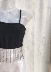Sparkly Fringe Crop Top