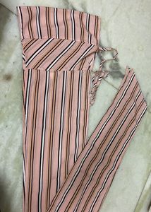 Striped Pink Tie-Up Top