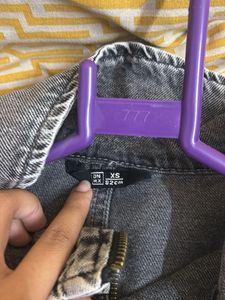 Washed Denim Cropped Jacket