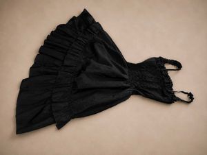 Chic Black Ruffled Midi Dress