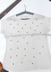 Metallic Star Studied Tshirt For Girls.