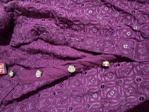 Elegant Purple Sequined Kurta