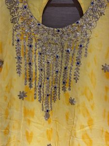 Elegant Yellow Embroidered Kurti