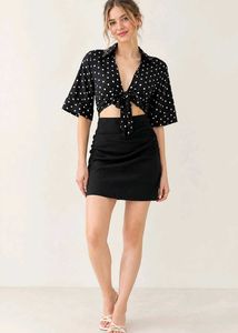 Chic Black Polka Dot Bodycon Dress