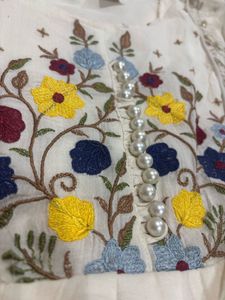 White Embroidered Anarkali Gown