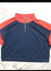 Color Block Zipup Sweatshirt