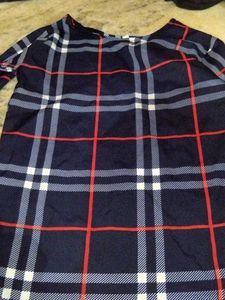 Stylish Checked Long Sleeve Top