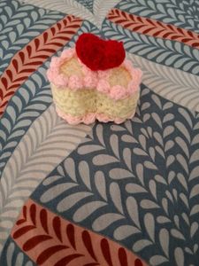 Handmade Crocheted Cake with Heart