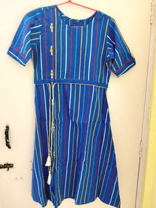 Khadi Cotton Striped A-line Kurti
