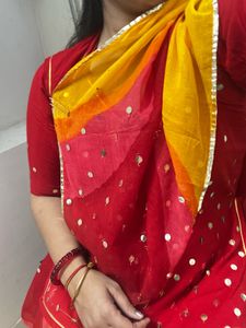 Vibrant Red Rajasthani dress