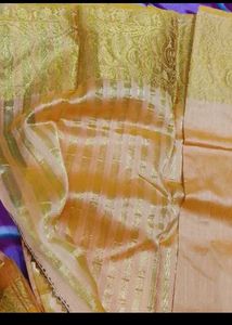 Elegant Golden Cotton Silk Saree