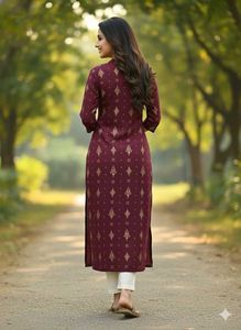 ✨Elegant Maroon Printed Kurta💞