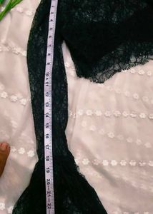 Sheer Lace Bell Sleeve zara Top