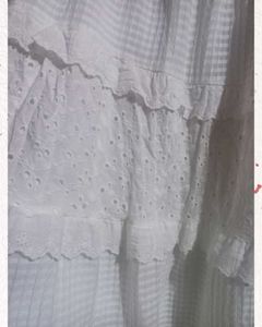 Tiered White Broderie Skirt