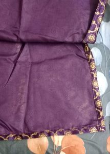 Elegant Purple Kurta Set with Golden Print