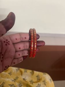 Red &amp; Gold plastic bangles