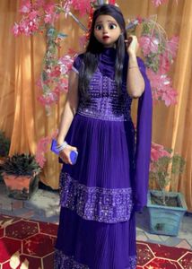 Stunning Purple Sequined Lehenga Set