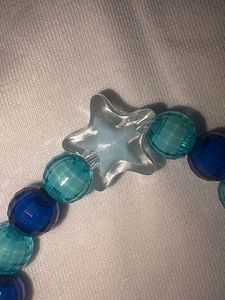Blue Beaded Star Charm Bracelet