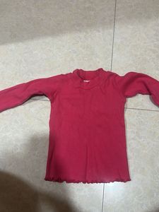 pink Long Sleeve Mock Neck Top