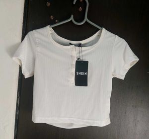 Ribbed Cream Hanley Button-Up Crop Top
