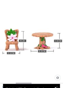 2 Chairs And 1 Centre Table Miniature