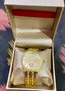 Gold Tone Rhinestone Watch
